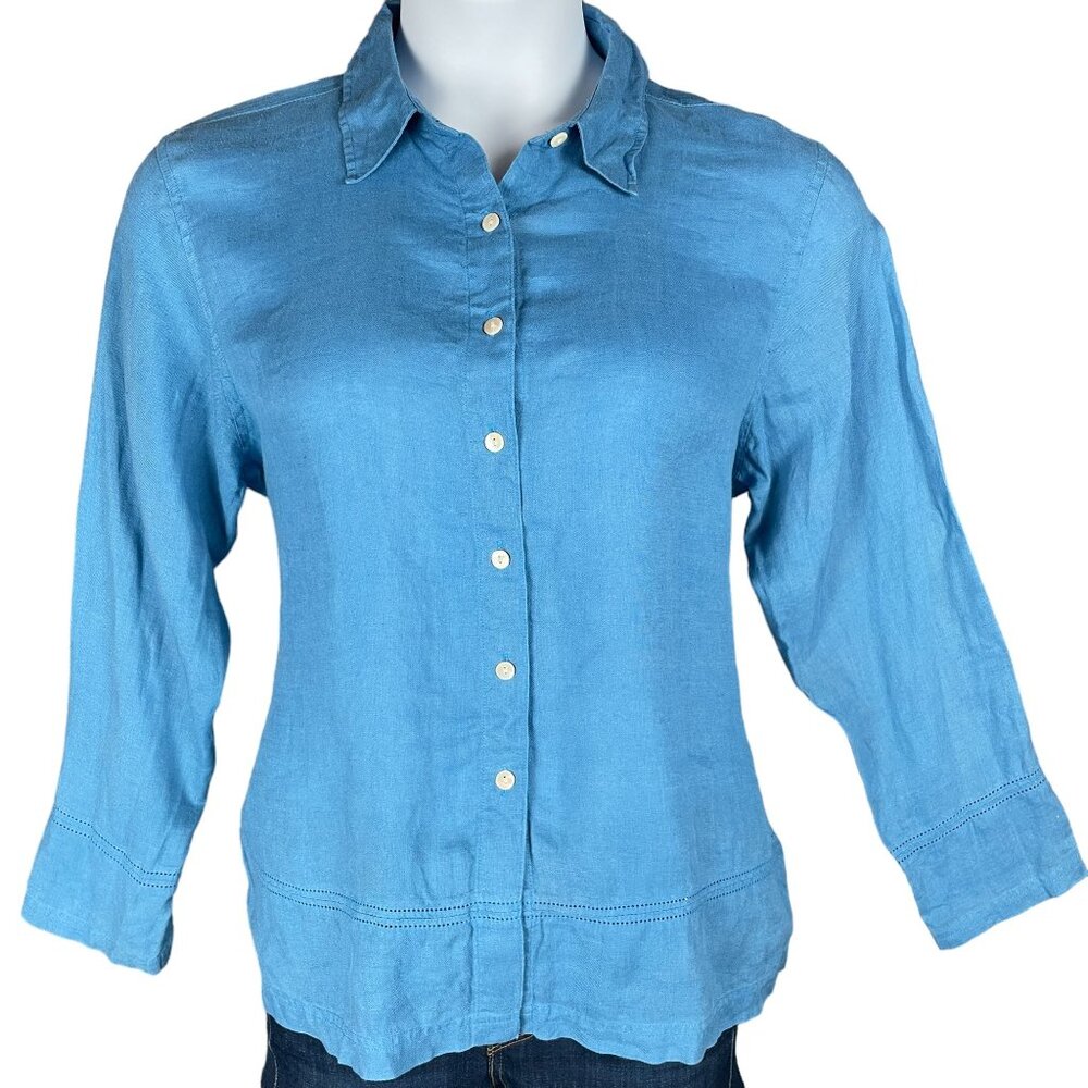 Talbots Irish Linen Top Womens Size 16 Office Work Capsule Vacation Casual Norm